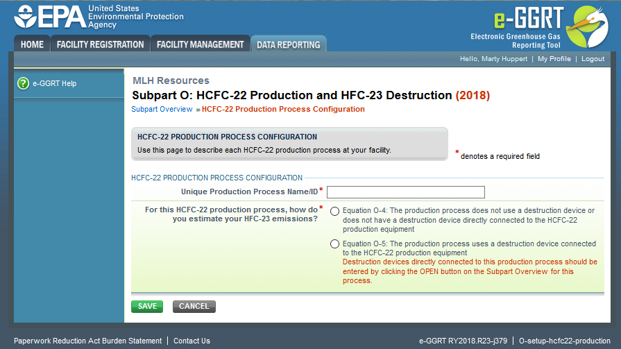 Image of Subpart O: HCFC-22 Production and HFC-23 Destruction webpage.